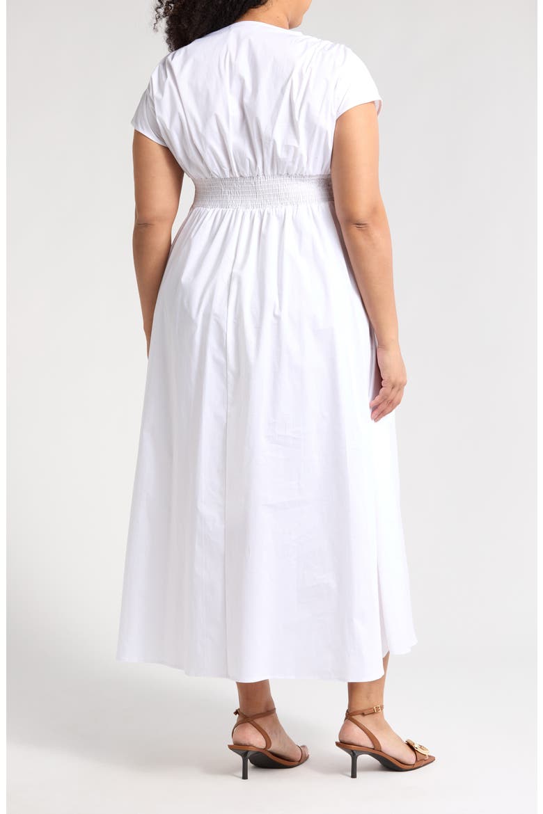 Smocked Waist Dress, Alternate, color, WHITE
