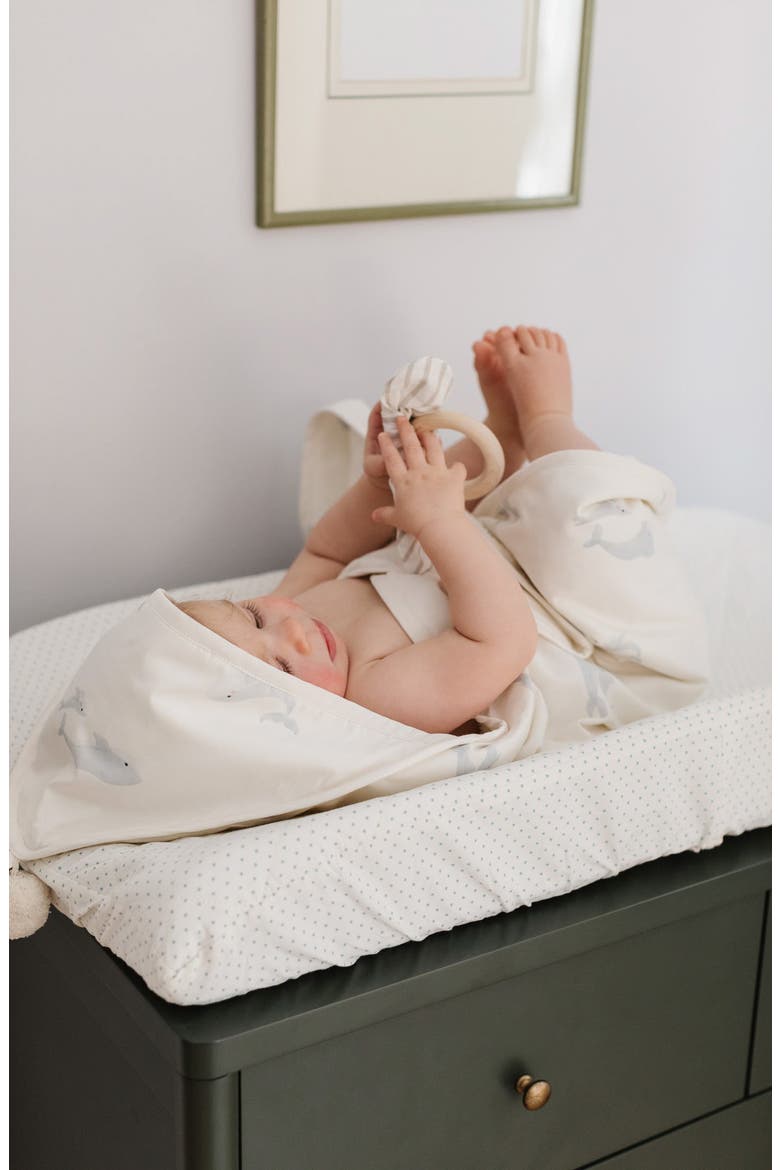 Organic Cotton Hooded Towel, Alternate, color, FOLLOW ME WHALE