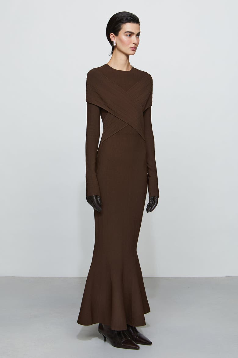 Phoenix Knit Dress, Alternate, color, Chocolate