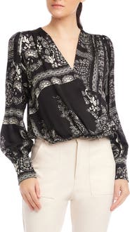 FIFTEEN TWENTY Ines Paisley Print Drape Front Top