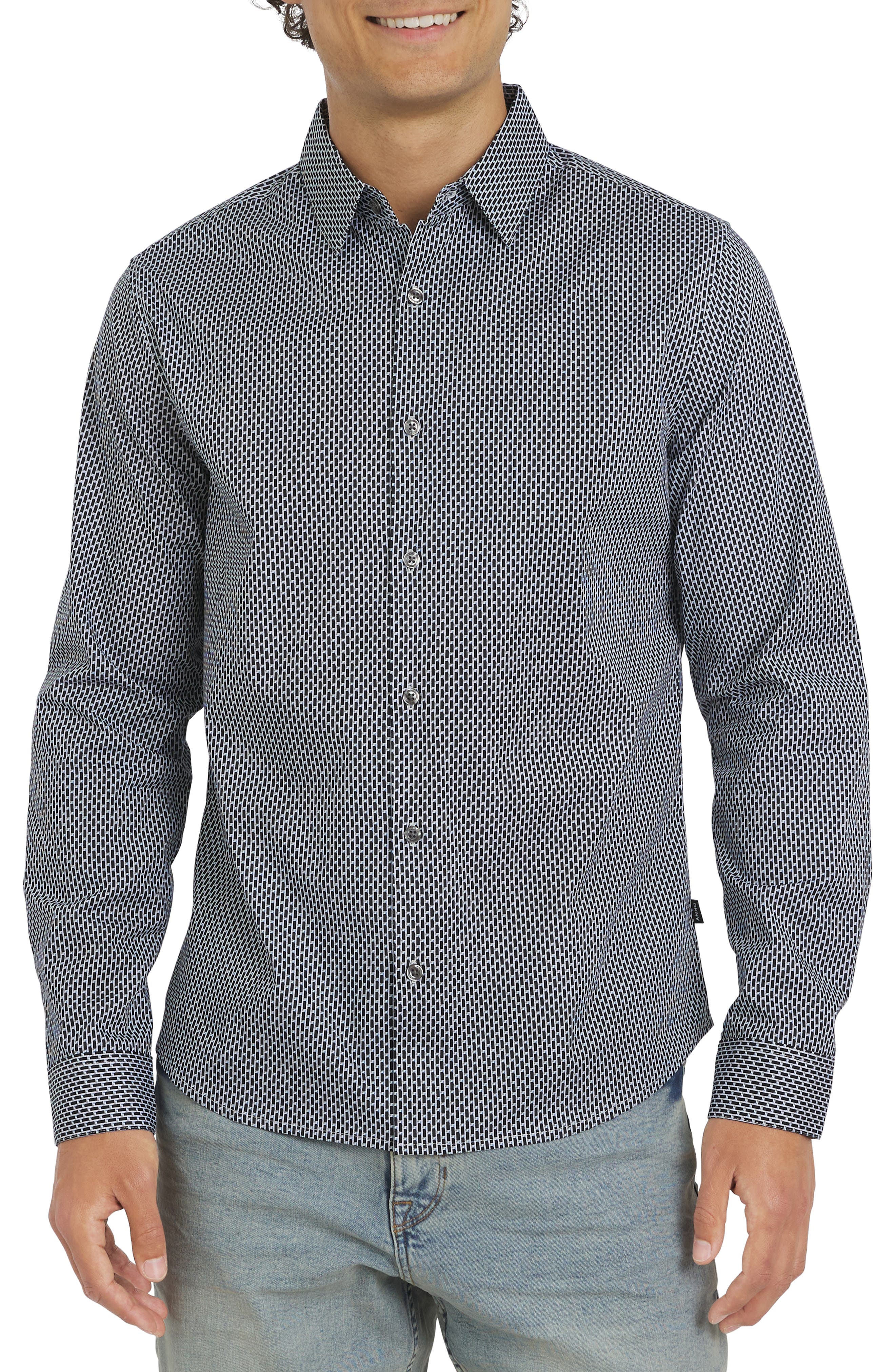DKNY SPORTSWEAR Campbell Stretch Cotton Button-Up Shirt