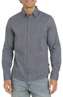 DKNY SPORTSWEAR Campbell Stretch Cotton Button-Up Shirt