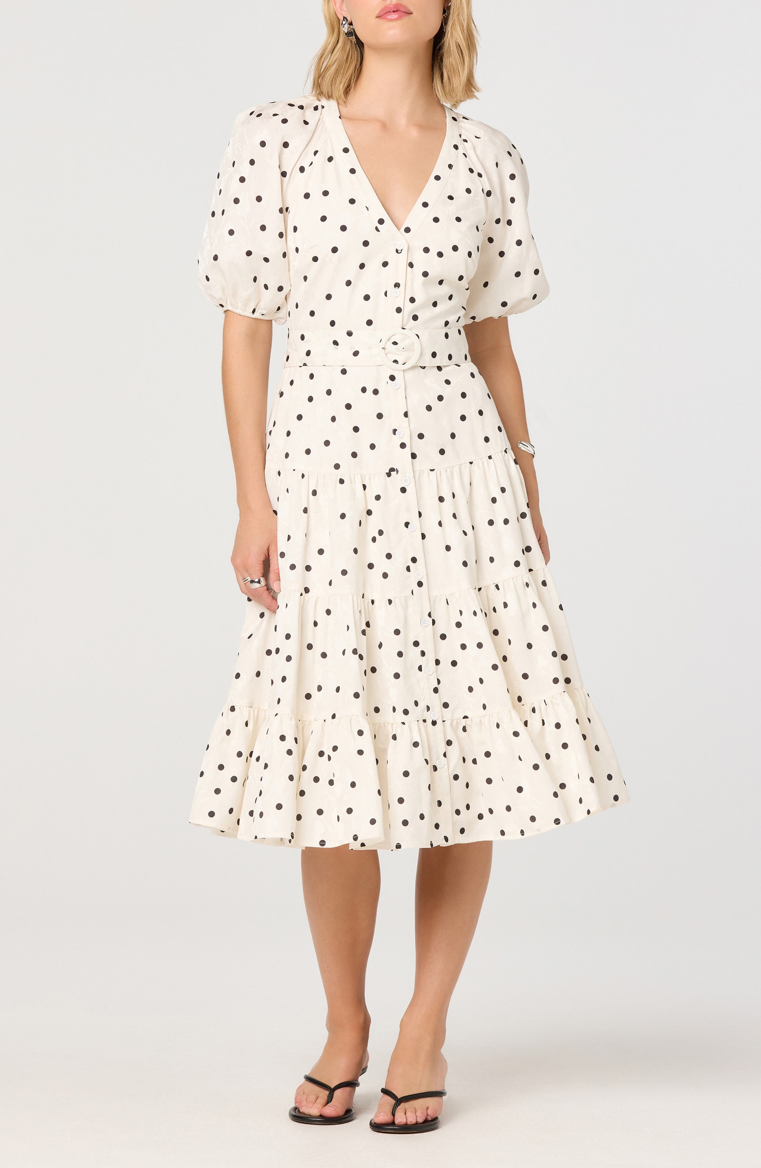 Minnie Belted Puff Sleeve Dress