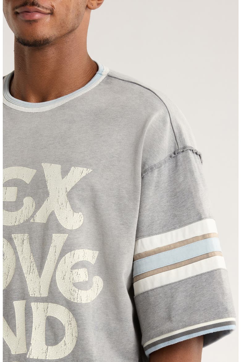 Sex, Love & Diet Athletic Graphic T-Shirt, Alternate, color, HEATHER GREY/ BLUE