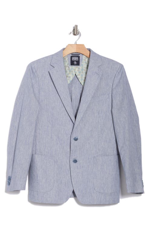 Original Penguin Blue/white Crosshatch Linen & Cotton Sport Coat In Blue