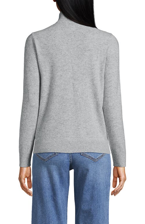 Lands' End Cashmere Quarter Zip Sweater In Gray