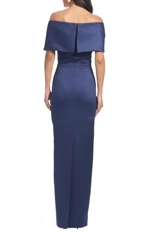 Sachin & Babi Viveca Off The Shoulder Gown In Night Sky