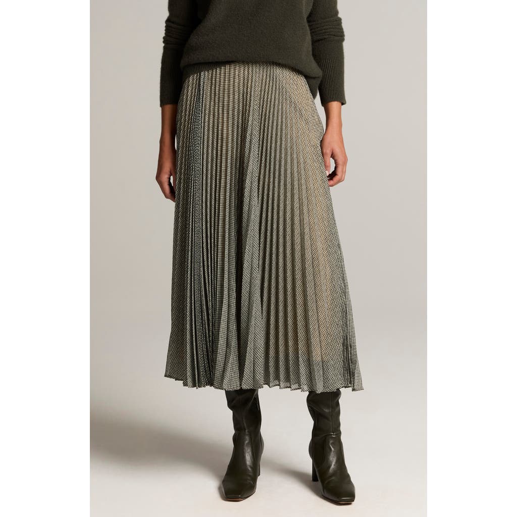 Vince Sheer Houndstooth Pleated Pullonskirt In Multi