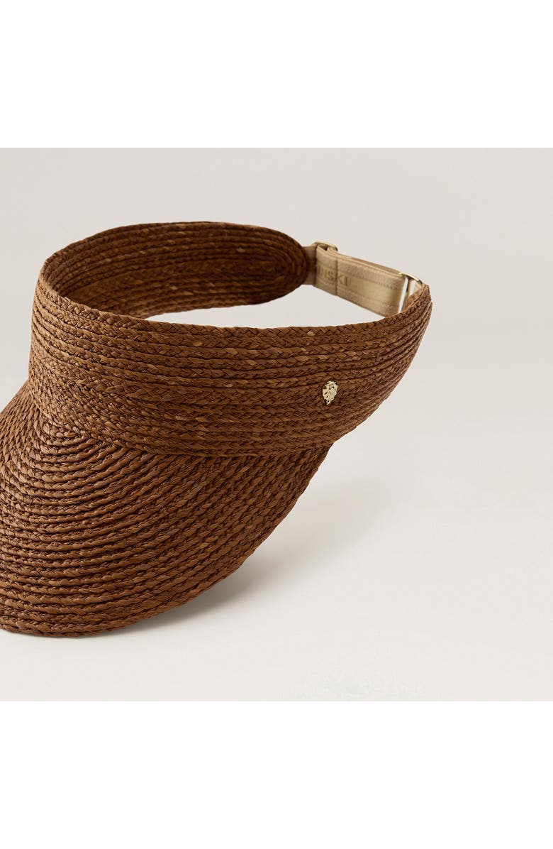 Helen Kaminski Kenna Raffia Visor, Alternate, color, Nutshell