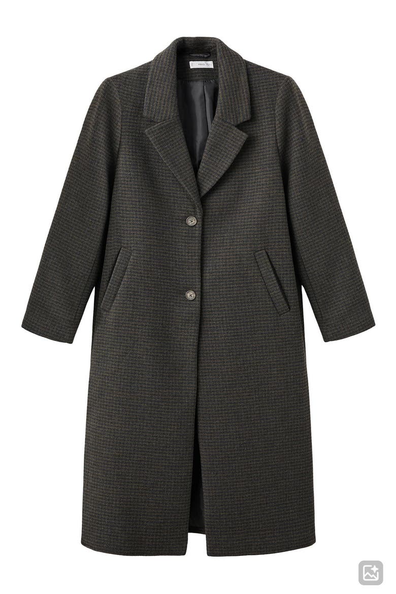 Long Check Coat, Alternate, color, GREY