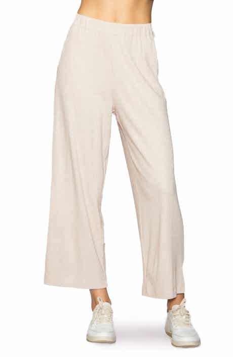 MELLODAY Rib Crop Wide Leg Pants