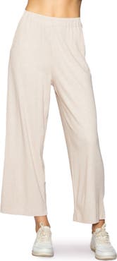 MELLODAY Rib Crop Wide Leg Pants