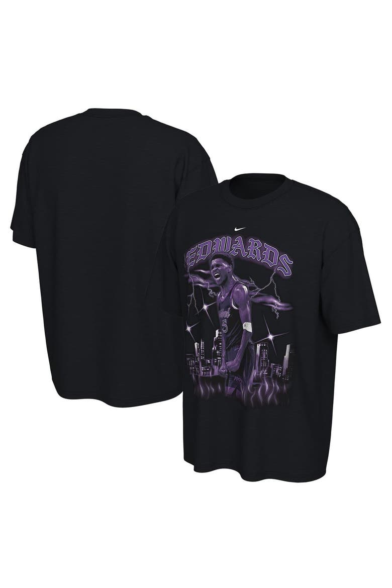 Unisex Nike Anthony Edwards Black Minnesota Timberwolves 2025/26 City Edition Player Graphic T-Shirt, Main, color, Black