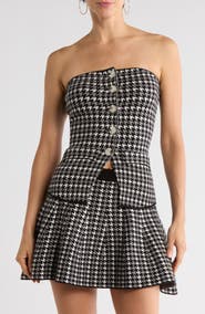 Love By Design Hannah Strapless Houndstooth Top