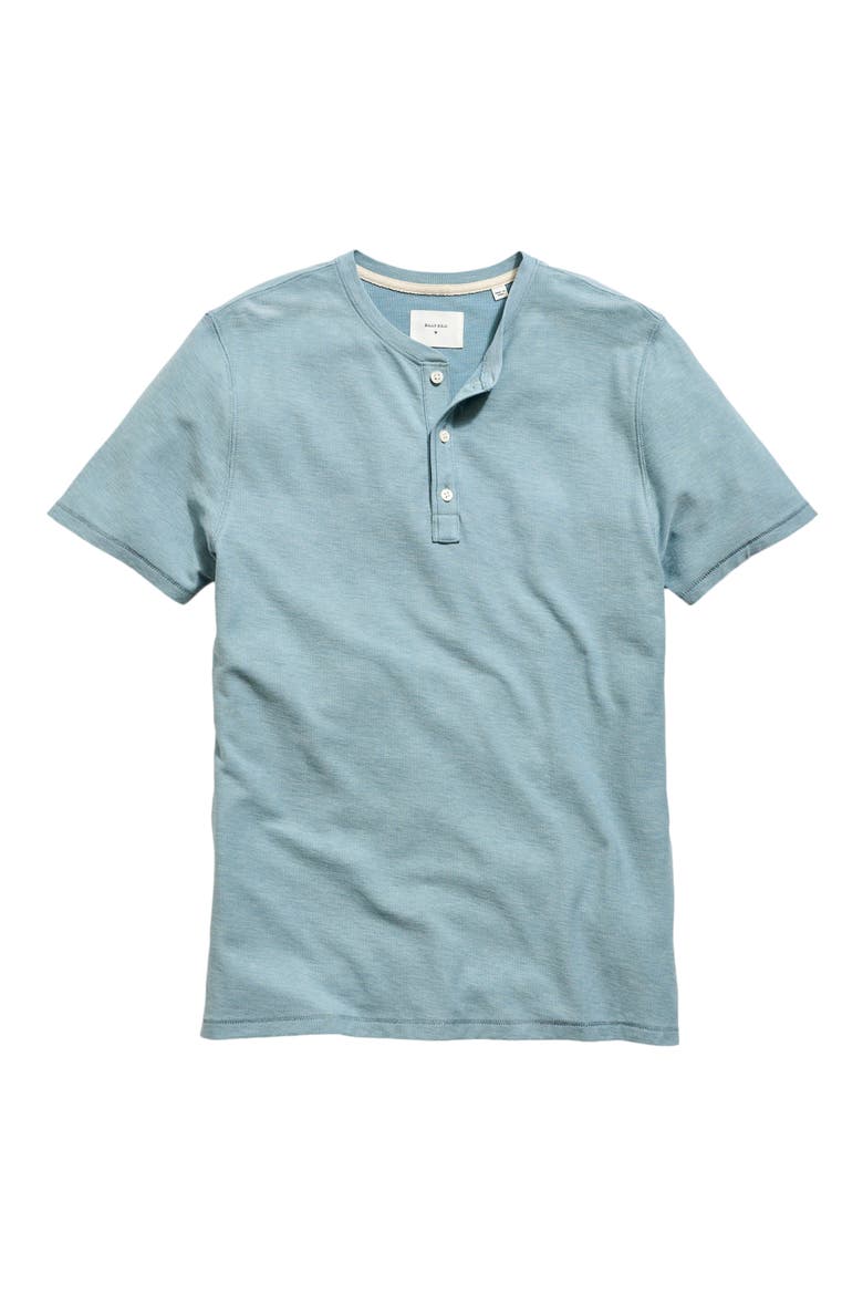 Bird's Eye Short Sleeve Henley, Alternate, color, STEEL BLUE/ TINTED WHITE