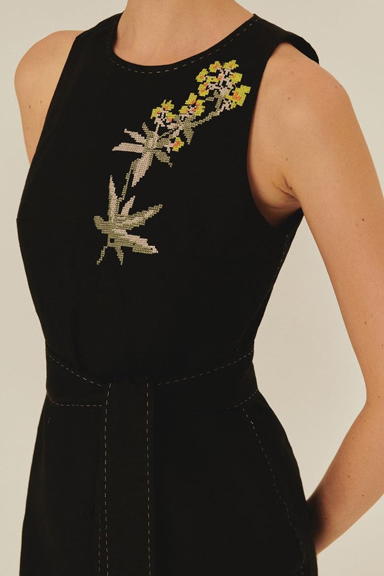 Julieta Midi Dress, Alternate, color, BLACK
