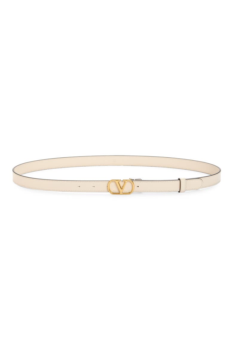 VLOGO Signature Leather Belt, Main, color, WHITE MULTI