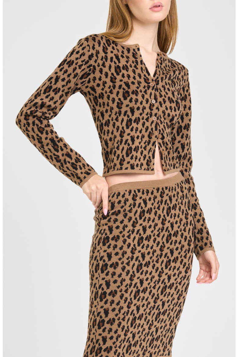 Willa Checked Cardigan, Main, color, BROWN LEOPARD