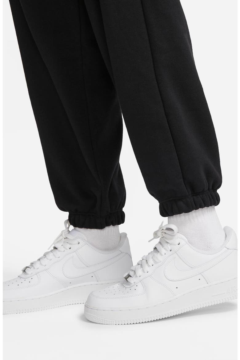 Oversize Fleece Cargo Sweatpants, Alternate, color, BLACK/WHITE