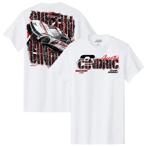 Team Penske Men's White Austin Cindric Discount Tire 2 Car T-shirt In Black