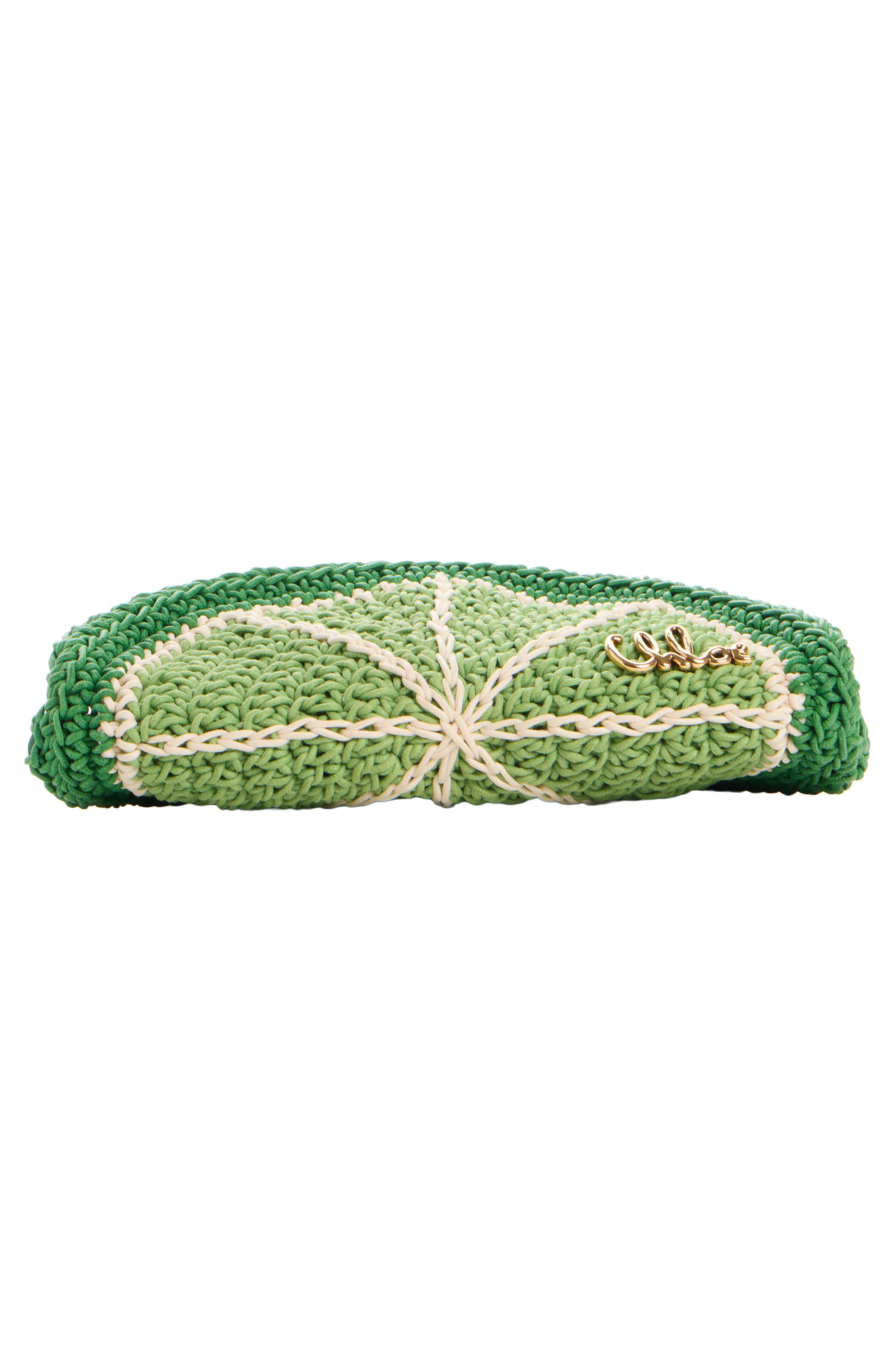 Chloé Tropicus Crocheted Wristlet, Alternate, color, Conifer Green