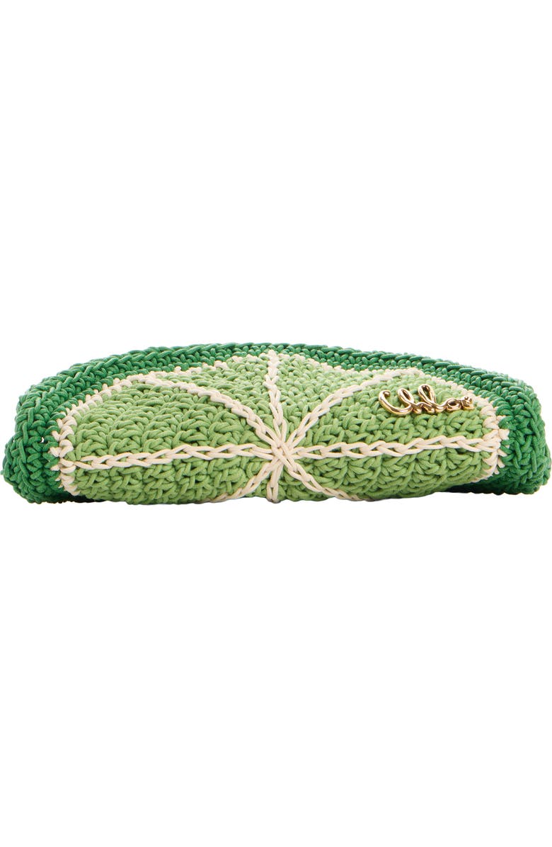 Chloé Tropicus Crocheted Wristlet, Alternate, color, Conifer Green