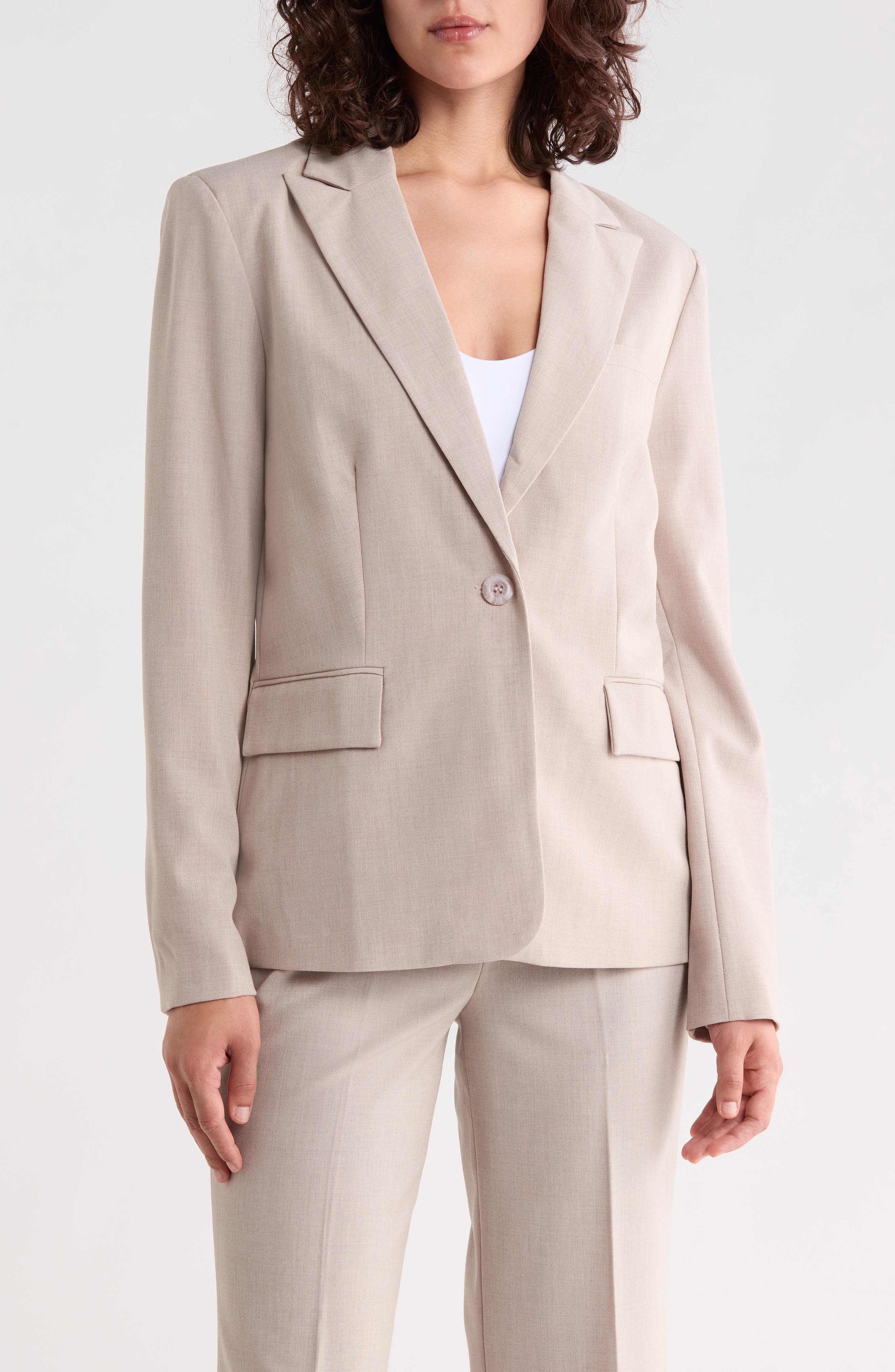 One-Button Structured Blazer