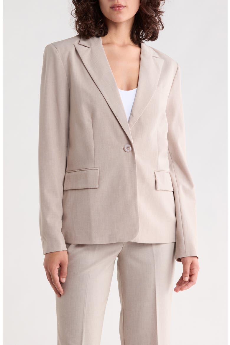 One-Button Structured Blazer, Main, color, OATMEAL