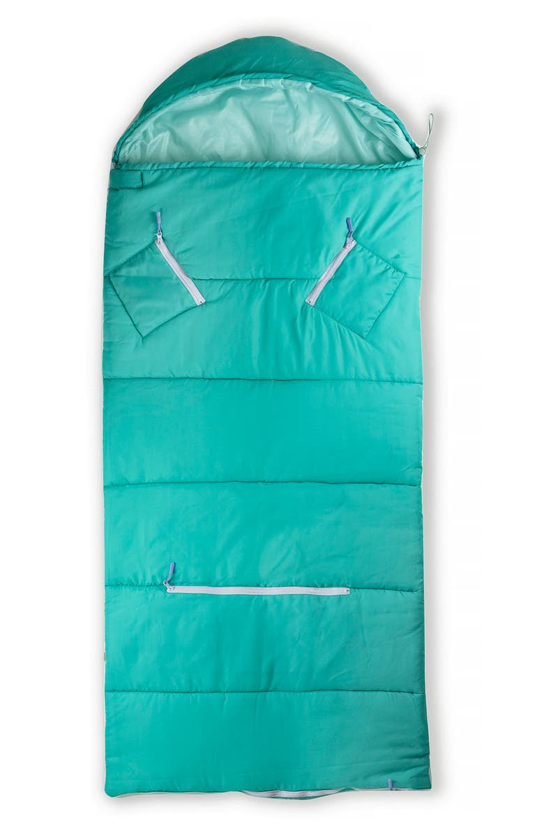 mimish Kids' Sleep-n-Pack Water Repellent Sleeping Bag Backpack, Alternate, color, Teal