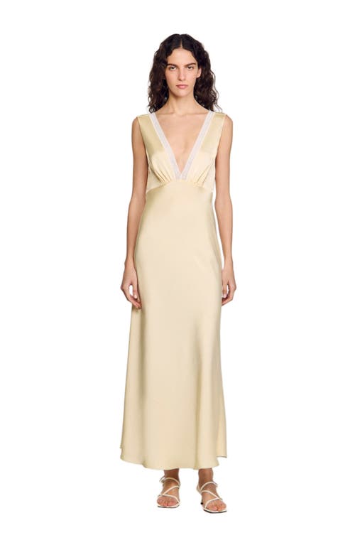 Sandro Satin Effect Maxi Dress