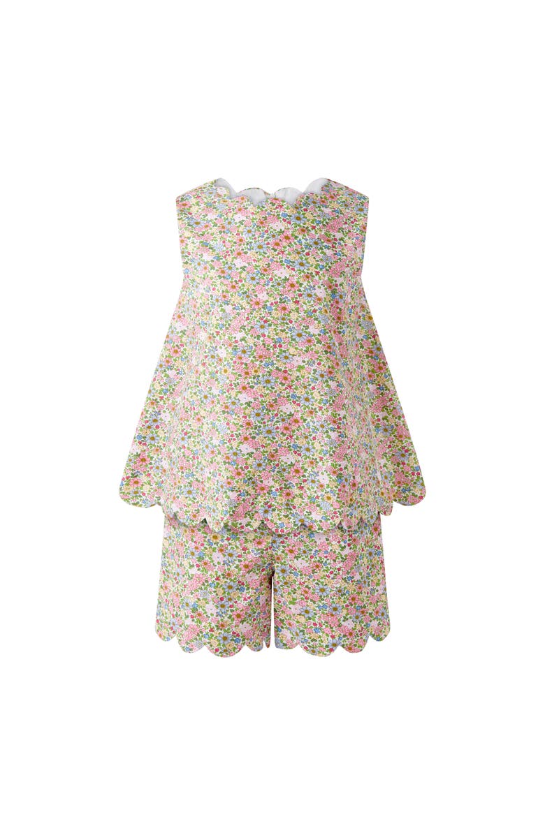 Rachel Riley Floral Scalloped Set, Main, color, Pink