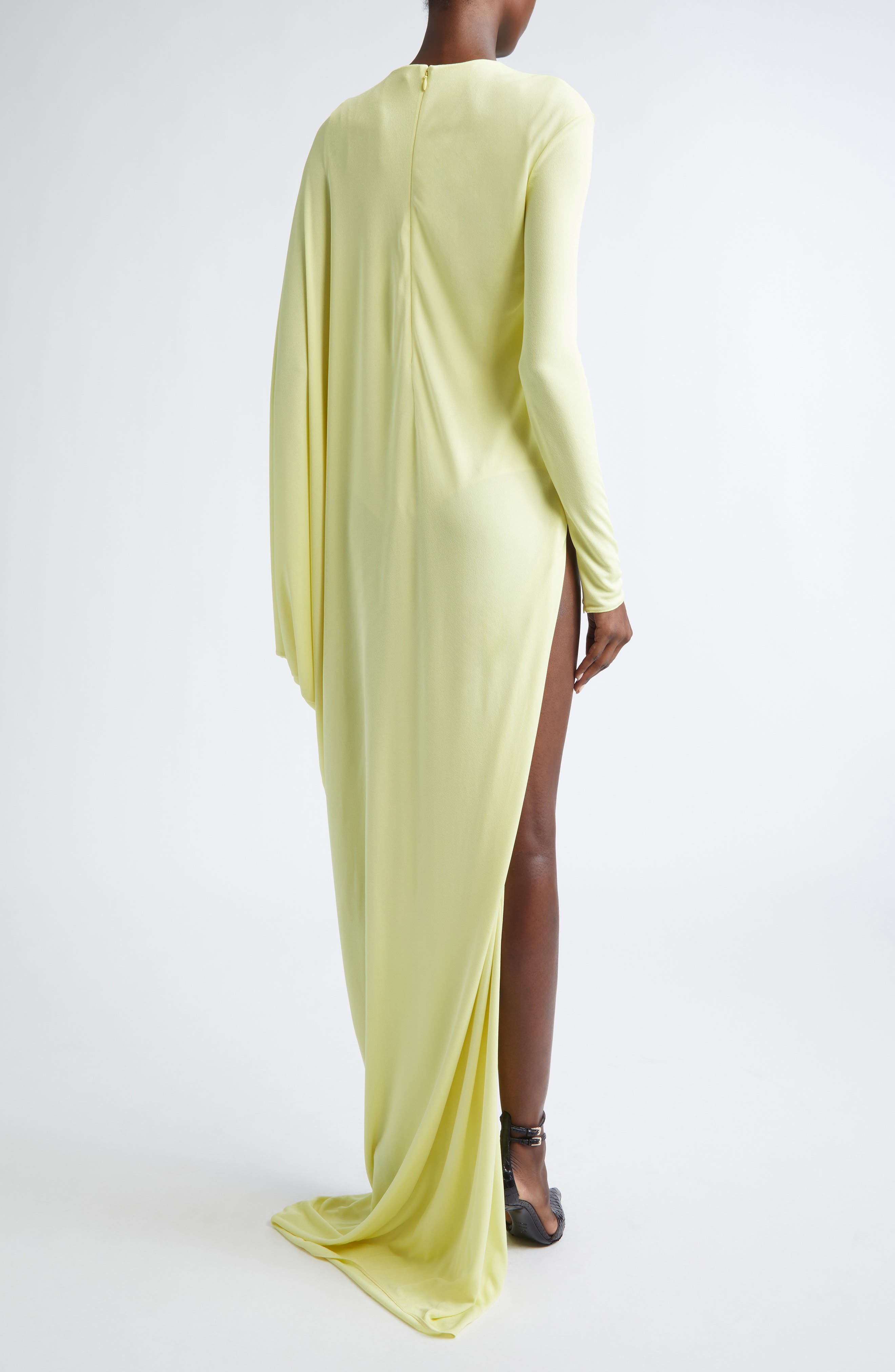 Cutout Draped Long Sleeve Jersey Gown - image 4