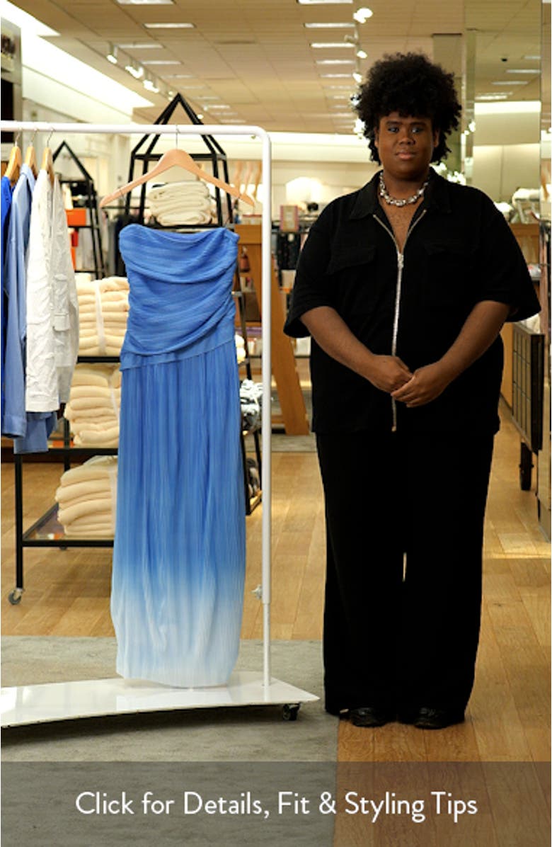 Nesta Plissé Strapless Maxi Cocktail Dress, sales video thumbnail