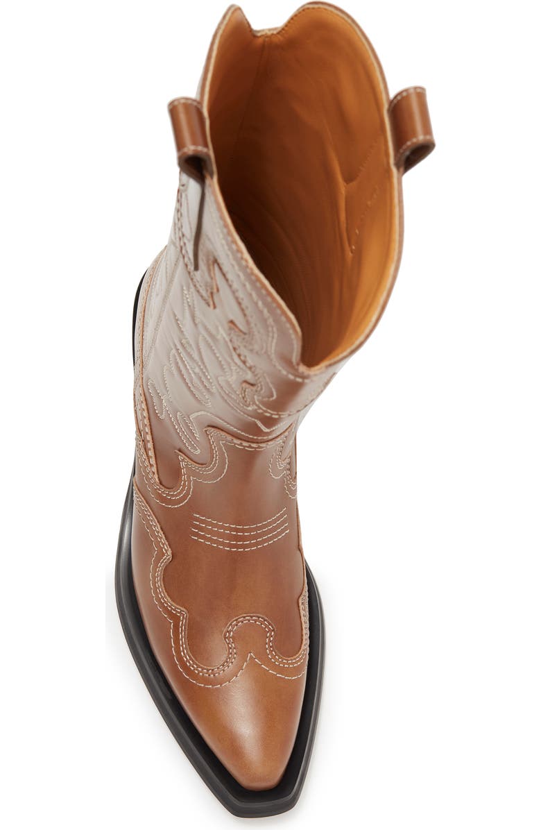 Ganni Embroidered Western Boot, Alternate, color,