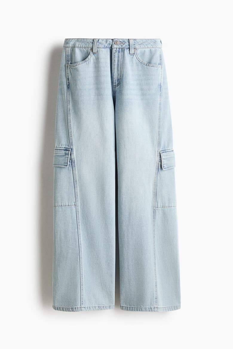 Wide-leg Regular Waist Jeans, Alternate, color, Light denim blue
