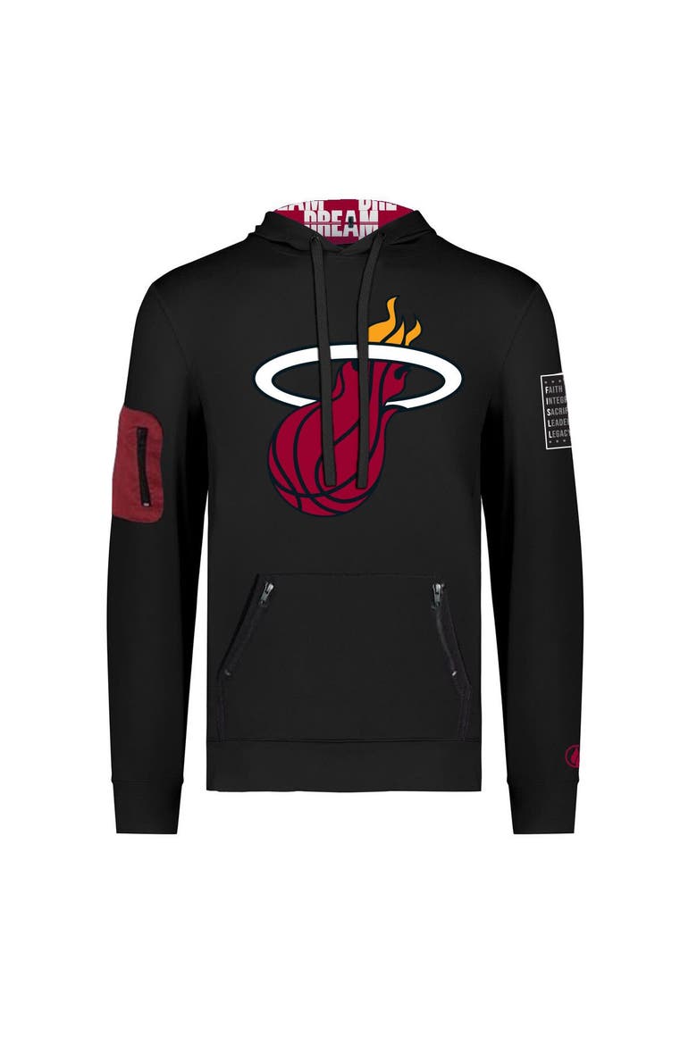 Unisex FISLL x Black History Collection  Black Miami Heat Pullover Hoodie, Alternate, color, Black