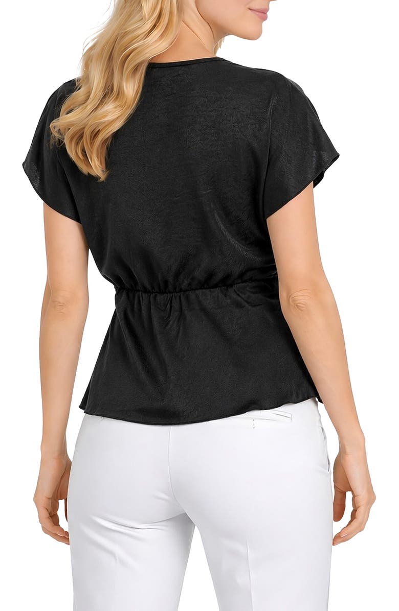 TASH AND SOPHIE Crushed Satin V-Neck Top, Alternate, color, Black