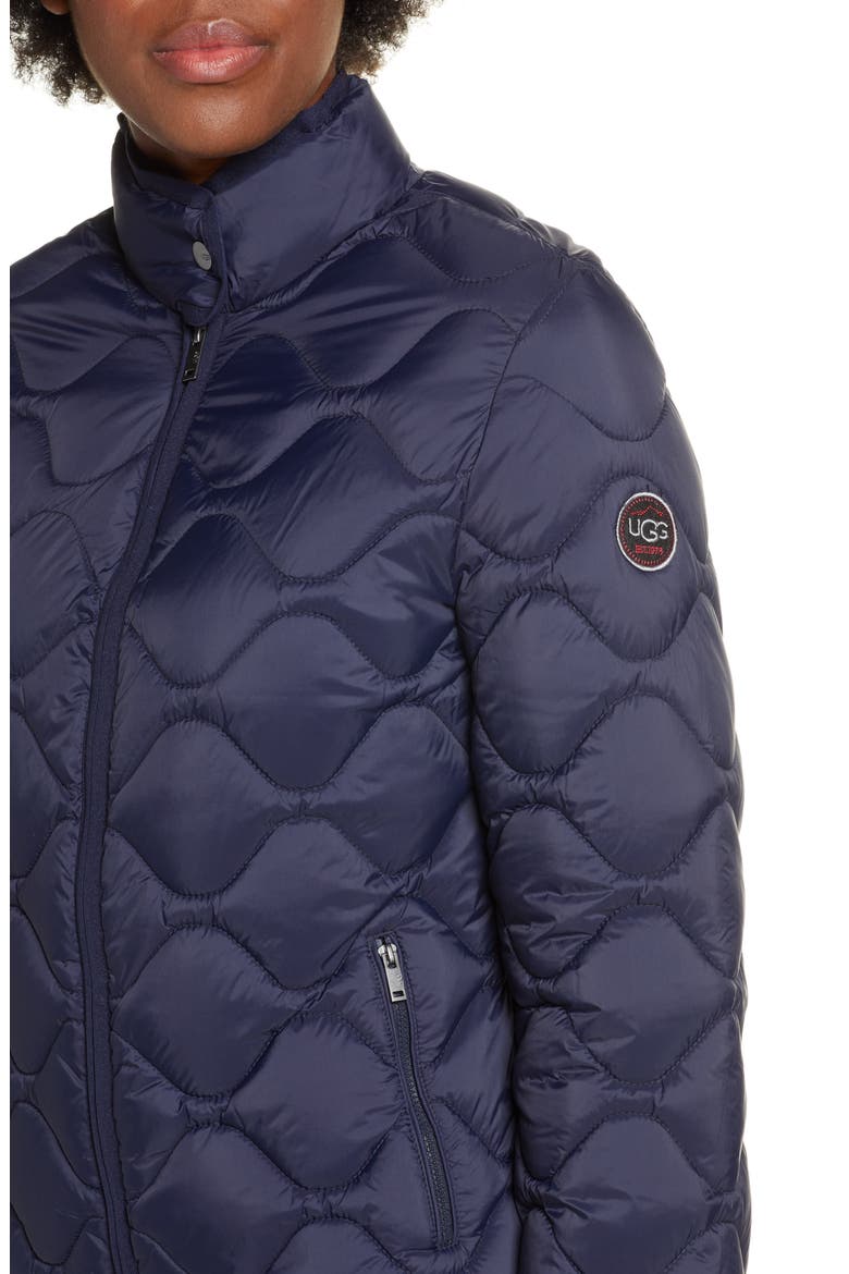Selda Packable Water Resistant Quilted Jacket, Alternate, color, NAVY