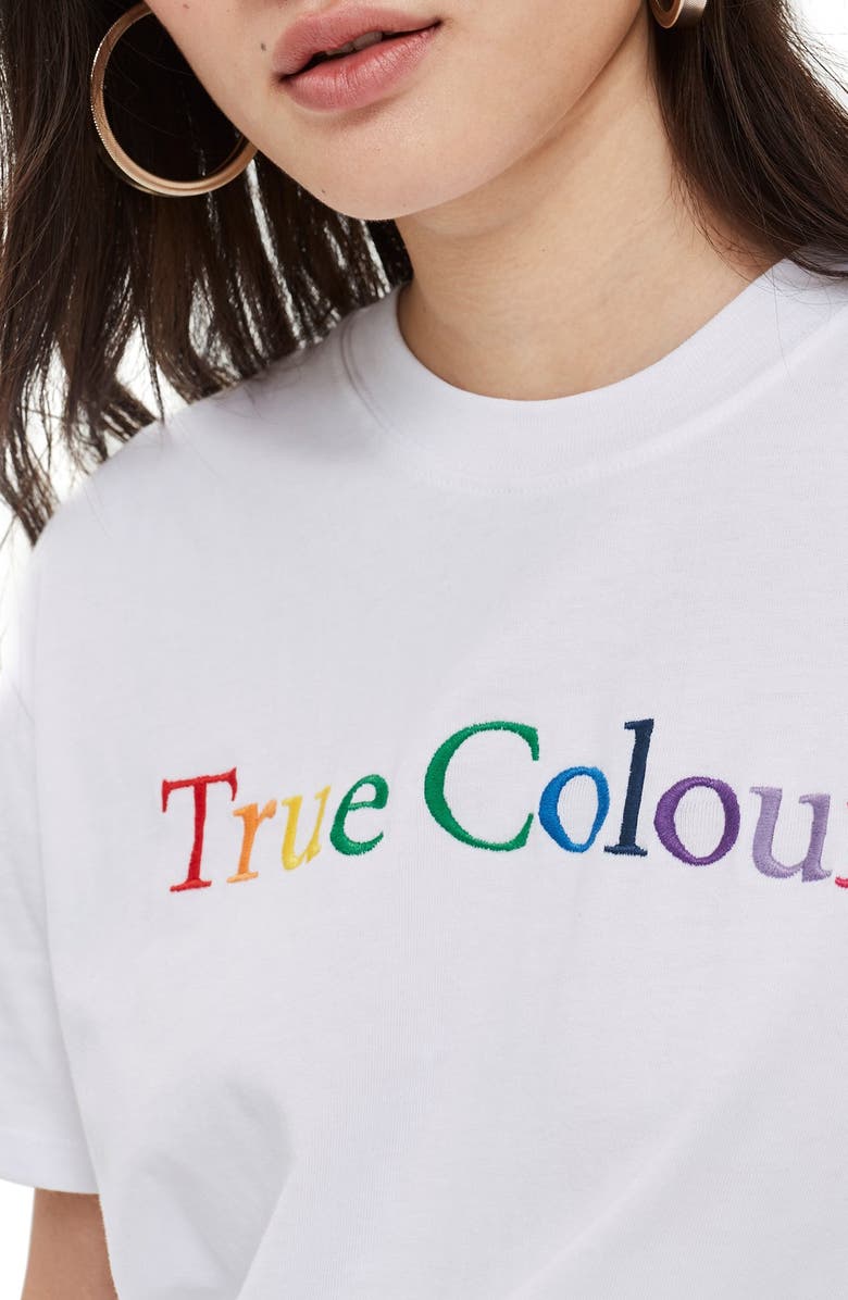 Topshop by And Finally True Colours Boyfriend Tee, Alternate, color, 