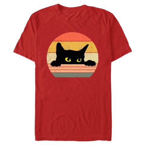 Men's Lost Gods Retro Stripes Cat  Graphic T-Shirt