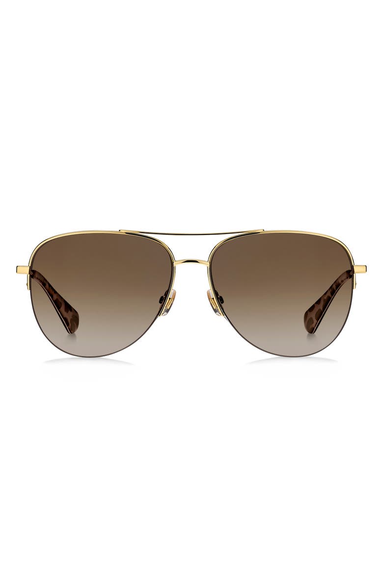 Kate Spade New York maisie 60mm polarized gradient aviator sunglasses, Main, color, 