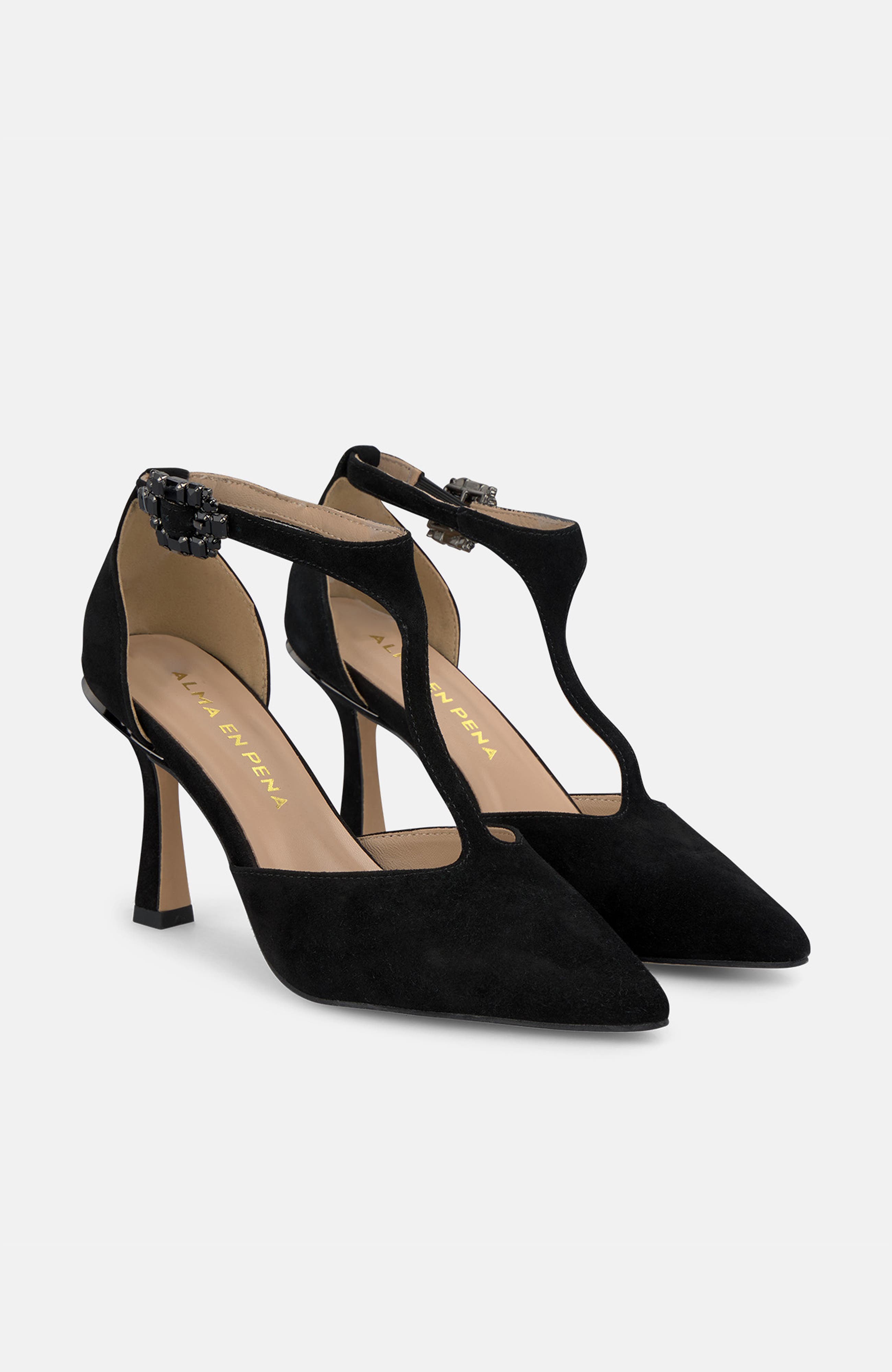 Sharp Jewel Buckle Shoe, Main, color, Black