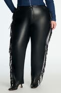 ELOQUII Fringe Faux Leather Pants