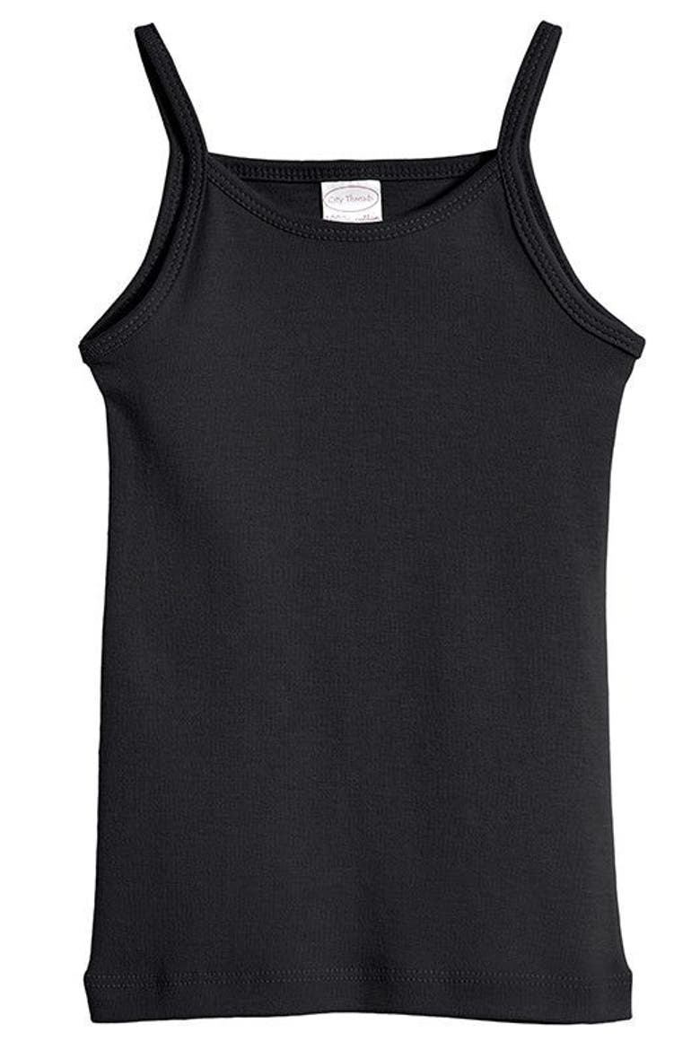 Girls Soft 100% Cotton Camisole, Main, color, Black