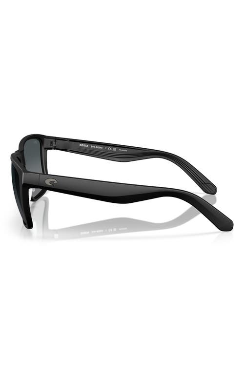 Costa Del Mar 59mm Polarized Rectangular Sunglasses In Matte Black/gray 580g