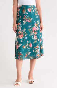 Floral Print Midi Skirt