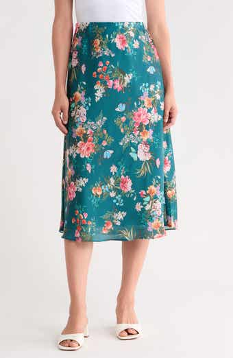 Floral Print Midi Skirt