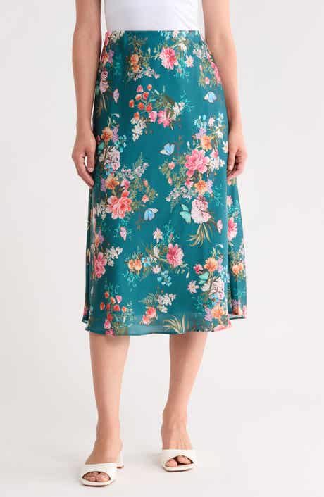 Floral Print Midi Skirt