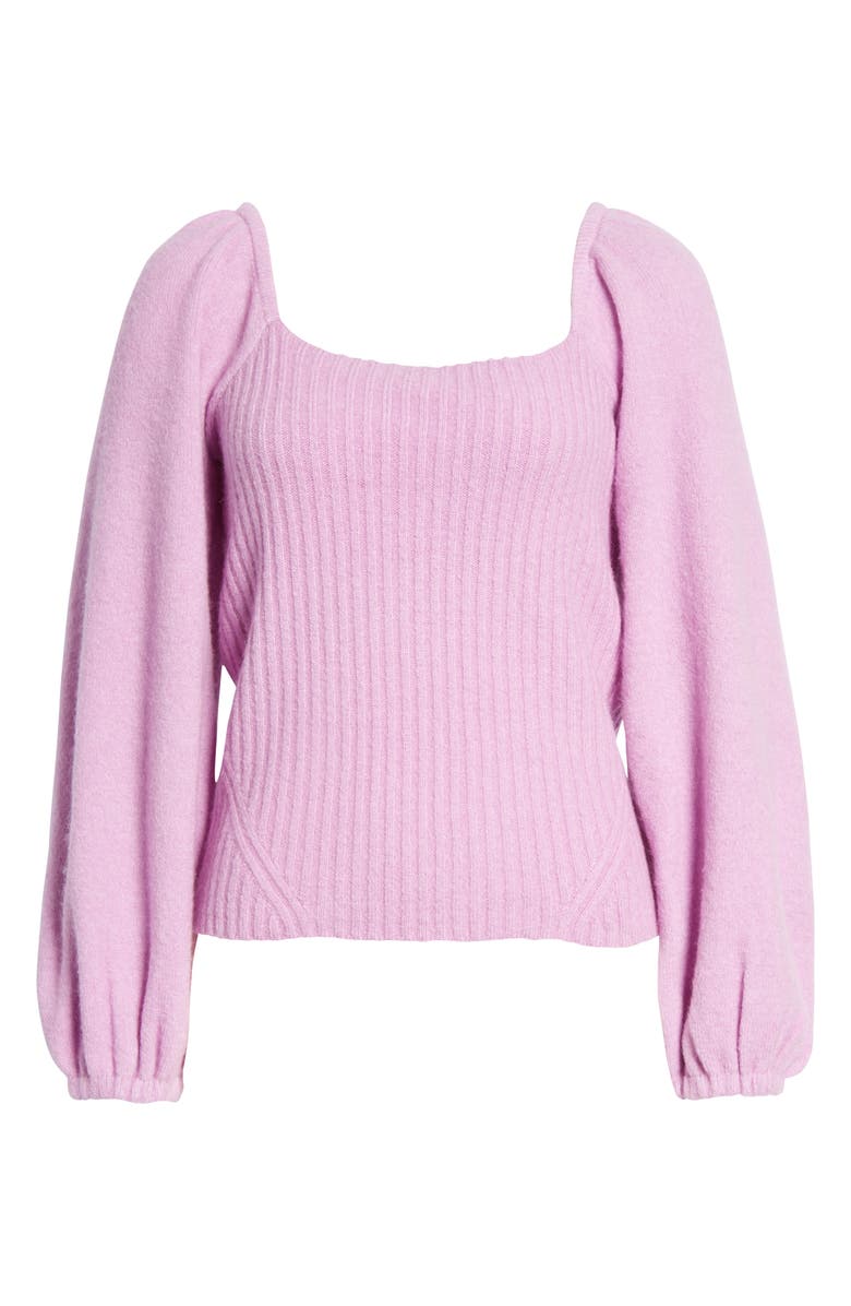 Halogen<sup>®</sup> Puff Sleeve Square Neck Sweater, Alternate, color,