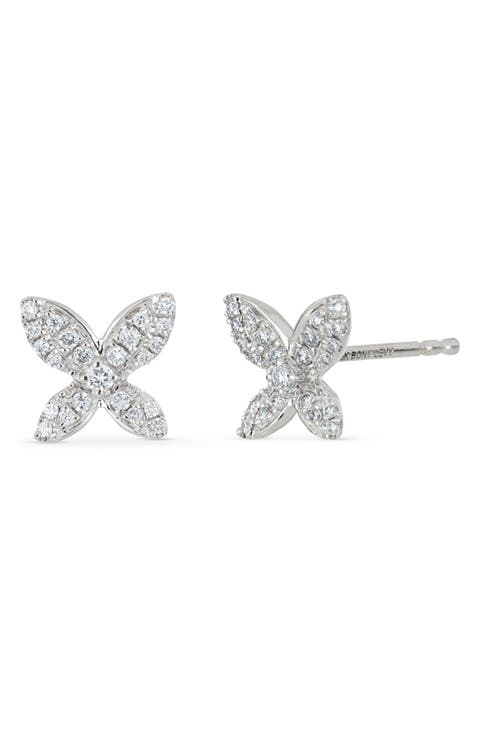 Icon 18k Gold Diamond Butterfly Stud Earrings